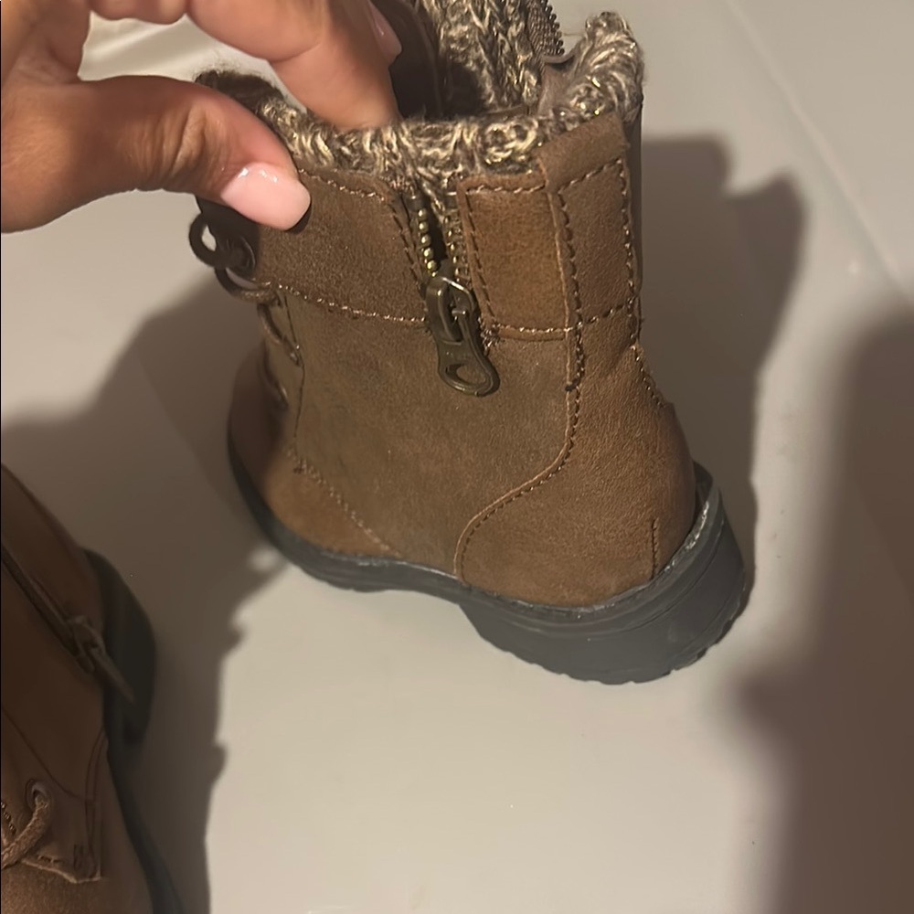 Brown Lace-Up Ankle Boots - Picture 4 of 7